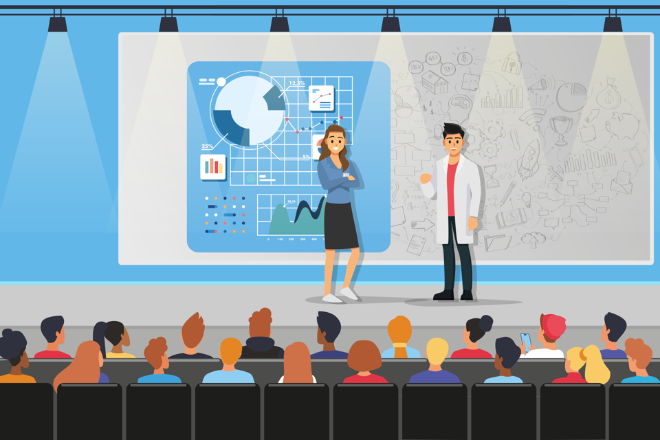 Illustratie wetenschappelijke conferentie