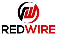 Redwire Logo Stacked Black Red