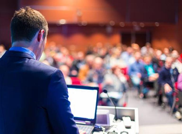 Presentation in front of audience