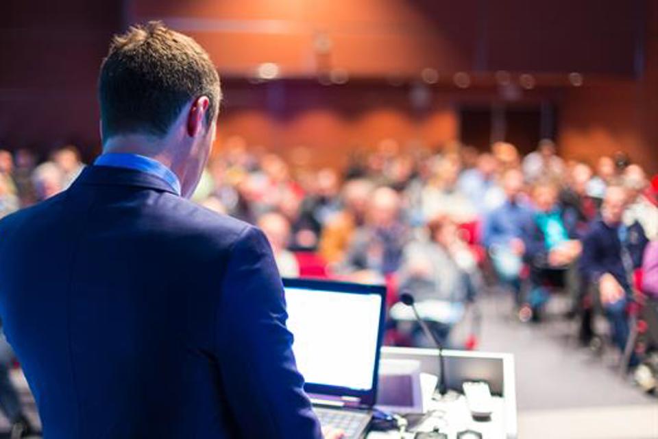 Presentation in front of audience